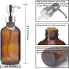 EKAYG Soap Dispenser 8Oz Large 250ml2 Liquid Soap Dispensers with Stainless Steel Pump for Essential Oils Homemade Lotions Round Amber view 3