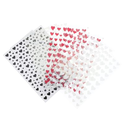 KALLORY 8sheets Adhesive Decals Girls Valentine's Decal Decor and DIY Decorations Stickers Nail Self- Manicure Accessories for Women Sticker Love Shaped Wedding Heart Day Romantic