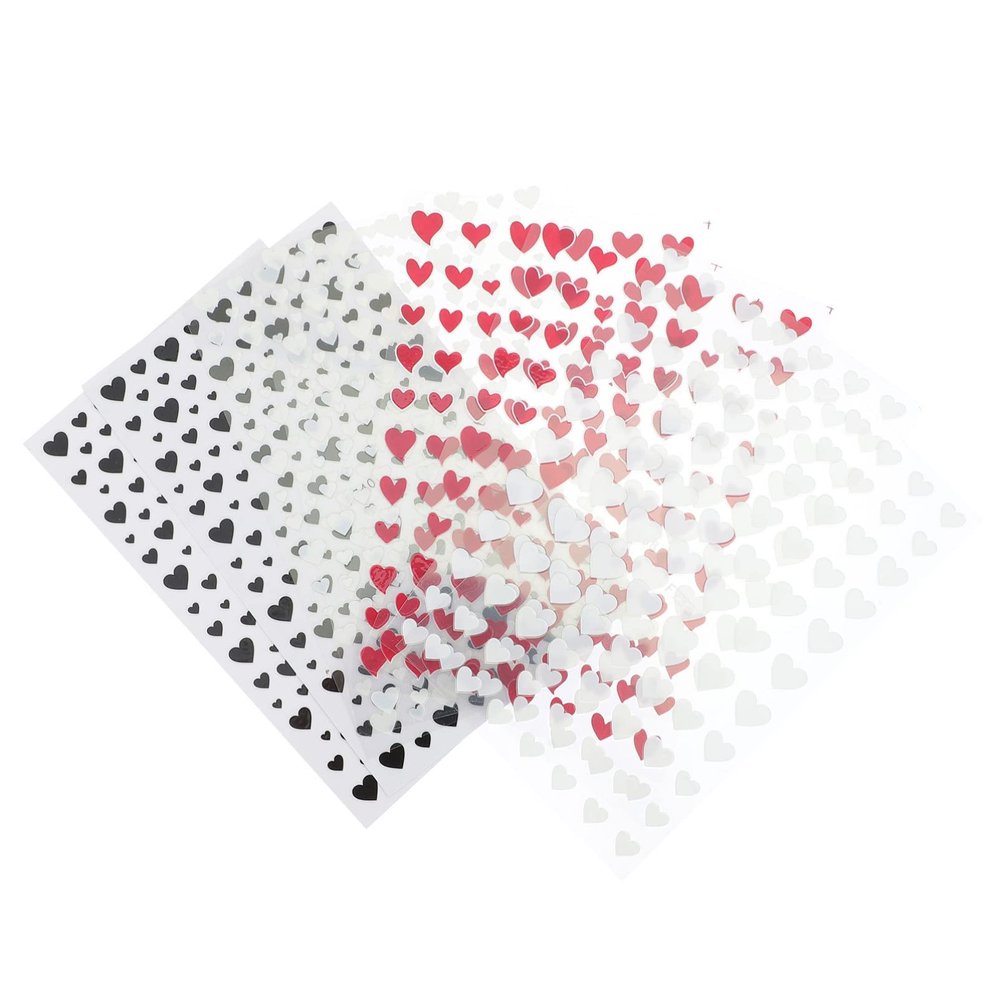 KALLORY 8sheets Adhesive Decals Girls Valentine's Decal Decor and DIY Decorations Stickers Nail Self- Manicure Accessories for Women Sticker Love Shaped Wedding Heart Day Romantic