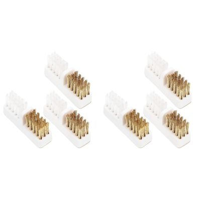 KALLORY 6pcs Brush, Home Wire Metal Head Accessories Manicure Cleaning Bits Tools Copper Trimming Nail Bit Drill DIY Cleaner Machine for Polishing Tool Art Salon Brush