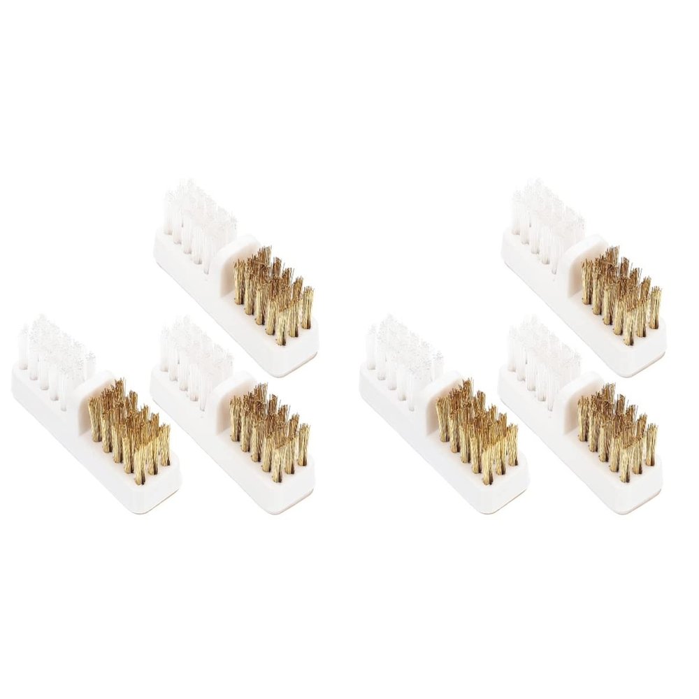 KALLORY 6pcs Brush, Home Wire Metal Head Accessories Manicure Cleaning Bits Tools Copper Trimming Nail Bit Drill DIY Cleaner Machine for Polishing Tool Art Salon Brush
