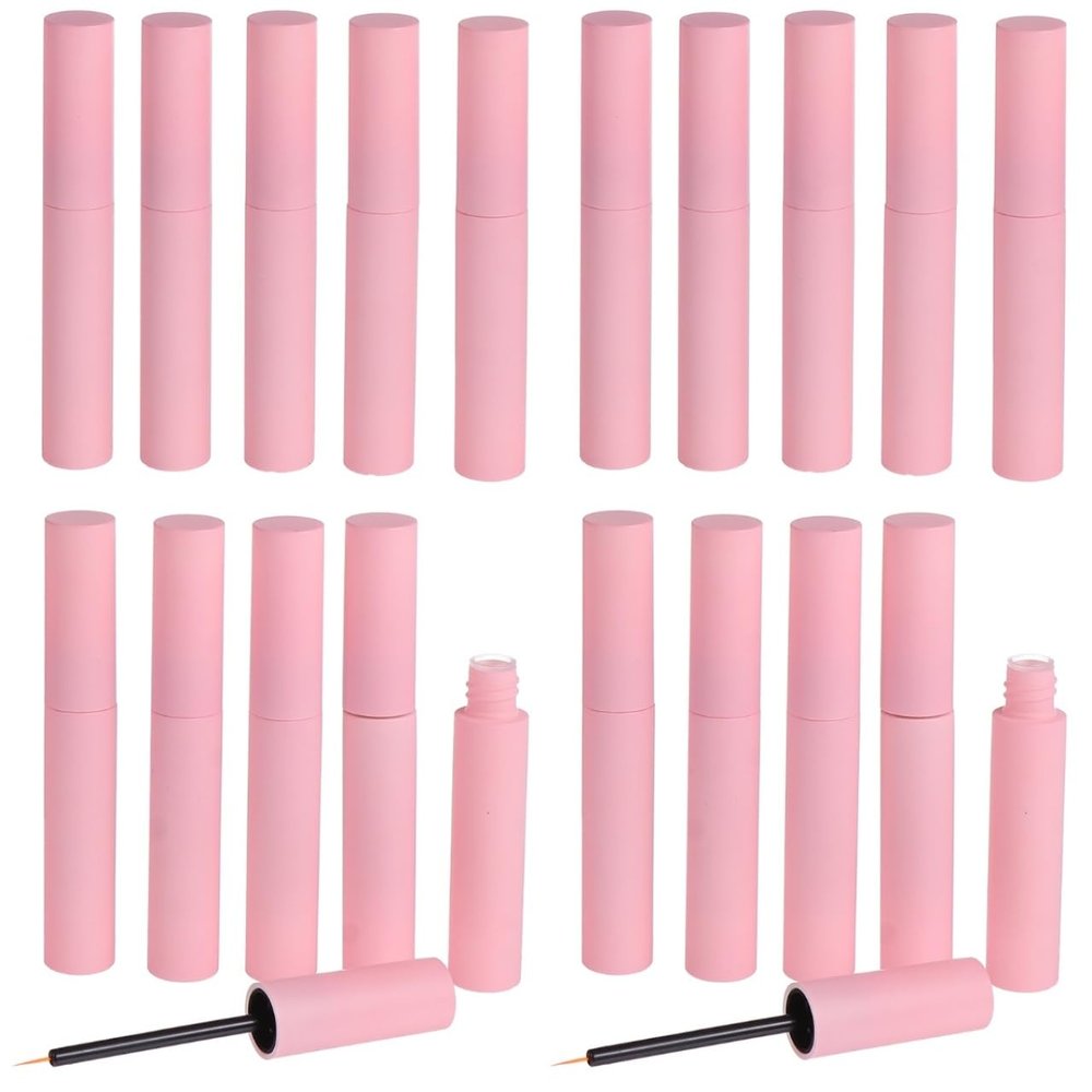 LALAFINA 20Pcs Plastic Eyeliner Vials Tubes 10ml Refillable Eyelashes Mascara Tube for Travel Eyelash Oil, Diy Eye Gloss