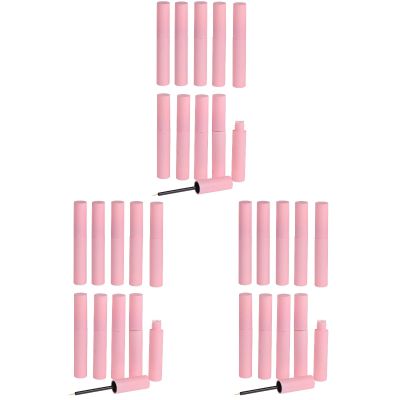 LALAFINA 30Pcs Plastic Empty Eyeliner Tube 10ml Pink Vials Bottles Refillable Eyeliner Brush Applicator for Diy Eyelash Growth Oil,Eye Gloss Liquid