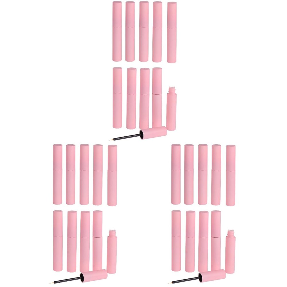 LALAFINA 30Pcs Plastic Empty Eyeliner Tube 10ml Pink Vials Bottles Refillable Eyeliner Brush Applicator for Diy Eyelash Growth Oil,Eye Gloss Liquid