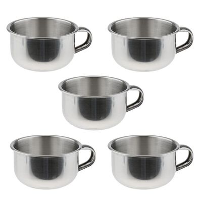Harilla WHOLESALE 5pcs Men Grooming Shaving Bowls Bowl with Handle Stainless Steel