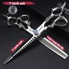 7" 7.5" 8"9" Professional Hairdressing Scissors Barber Salon Hair Cutting Dragon Shears (Large). (7 inch 2pc-A) view 2