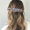 BETITETO Crystal Bridal Hair Pins Sparkle White Blue Rhinestone Wedding Hair Piece Accessories for Women Girls (Pack of 2) view 2