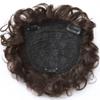 AiUree Natural Curly Replacement Wiglet Hairpiece 13x13cm Short Clip in Wavy Hair Topper for Women with Thinning Hair Dark Brown Color view 2
