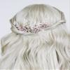 Brihasory Pink Bridal Hair Comb and 2PCS Wedding Hair Pins Pearls Hair Accessories for Brides Flower Headpiece Romantic Hair Ornaments Party Prom Tiaras for Girls and Women Bridesmaid Gifts(Pink) view 3
