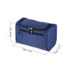 PATIKIL Hanging Toiletry Bag with Side Strap, Canvas Makeup Organizer Cosmetic Pouch Waterproof with Hook Zipper for Travel Home Storage, Navy Blue view 2