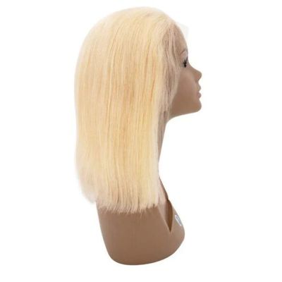 100% Human Hair Blonde Straight Bob Wig Grade: 8A 14