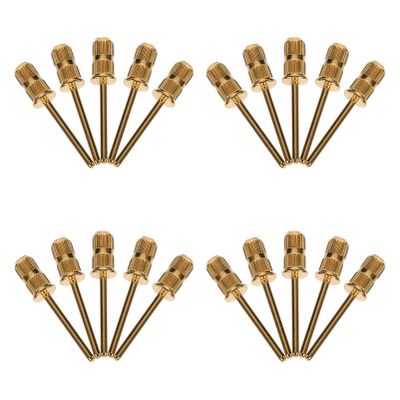minkissy 20pcs Metal Nail Drill Bit for Manicure Gold Sanding Bands for Artificial Nails Lightweight Design for Beginners Professionals