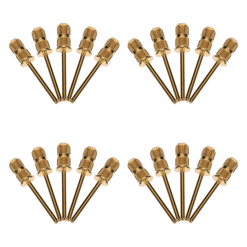 minkissy 20pcs Metal Nail Drill Bit for Manicure Gold Sanding Bands for Artificial Nails Lightweight Design for Beginners Professionals