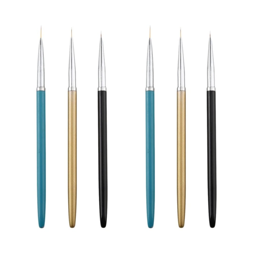 FOMIYES 6pcs Nail Art Brush Ultra Thin Pens for Nail Art Handle for and Patterns and Black