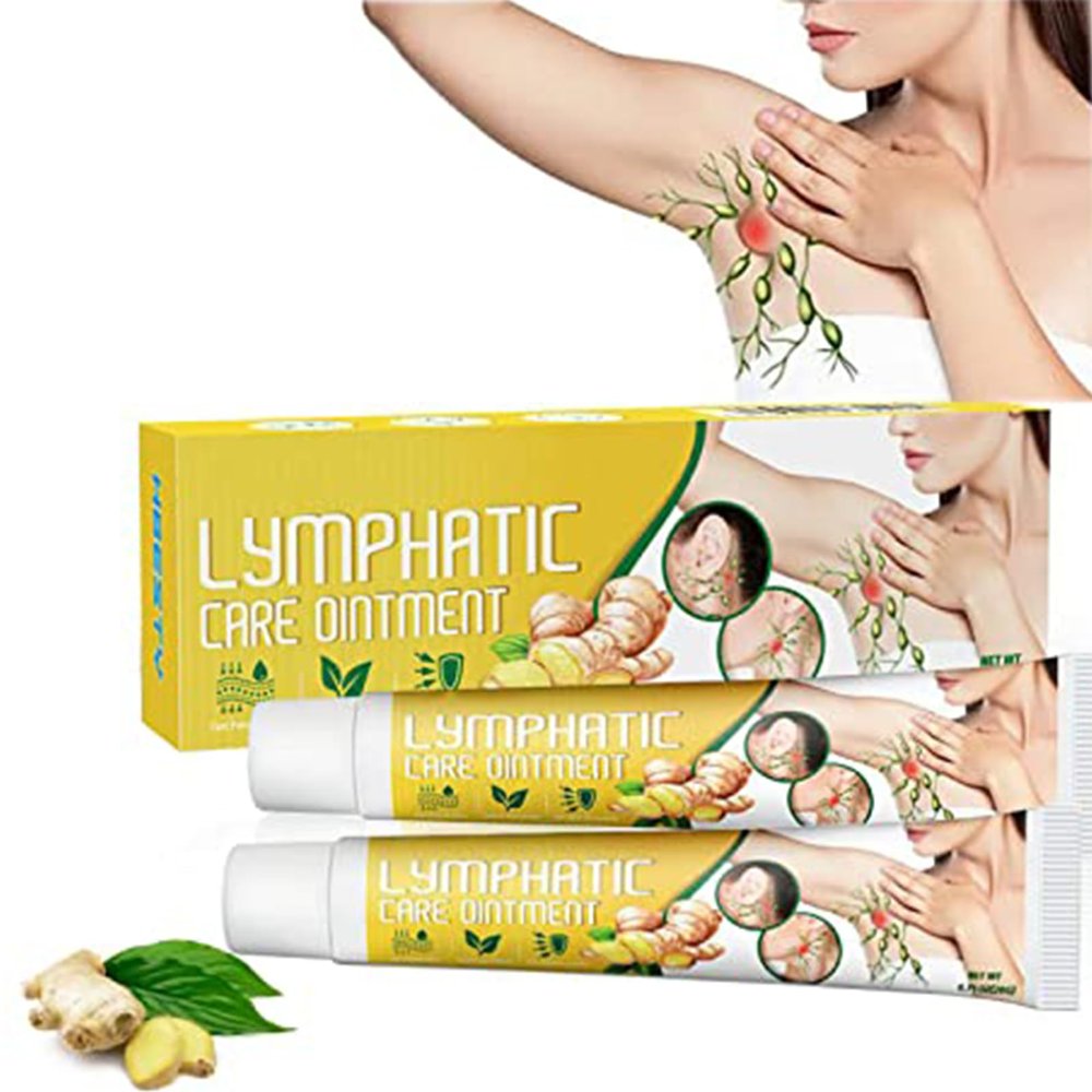 vvovvug Ginger Hot Cream, GooLiving AntiHump Lymphcare Ginger Ointment, Underarm and Neck Lymphatic Care Cream, Lymphatic Drainage Cream, Anti-Cellulite Remover Cream (2 Pcs)