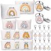 Sieral 20 Pcs Bulk Inspirational Gifts for Women Canvas Makeup Bags Cosmetic Bag Toiletry Pouch with Keychain Appreciation Return Gifts for Girls Employee Nurse Teacher Friend Birthday(Rainbow) view 1