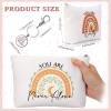 Sieral 20 Pcs Bulk Inspirational Gifts for Women Canvas Makeup Bags Cosmetic Bag Toiletry Pouch with Keychain Appreciation Return Gifts for Girls Employee Nurse Teacher Friend Birthday(Rainbow) view 2