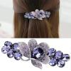 1 Count Large Premium Hair Barrette for Elegant Women Crystal Rhinestones Hair Clip for Professional Ladies French Flowers Barrette Spring Hair Barrette (Violet) view 1