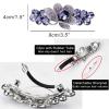 1 Count Large Premium Hair Barrette for Elegant Women Crystal Rhinestones Hair Clip for Professional Ladies French Flowers Barrette Spring Hair Barrette (Violet) view 2
