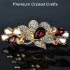 1 Count Large Premium Hair Barrettes for Elegant Women Crystal Rhinestones Hair Clips for Professional Ladies French Flowers Barrettes Spring Hair Barrettes (Red) view 2