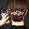 1 Count Large Premium Hair Barrettes for Elegant Women Crystal Rhinestones Hair Clips for Professional Ladies French Flowers Barrettes Spring Hair Barrettes (Red) view 3
