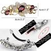 1 Count Large Premium Hair Barrettes for Elegant Women Crystal Rhinestones Hair Clips for Professional Ladies French Flowers Barrettes Spring Hair Barrettes (Red) view 4