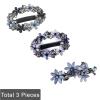 3pcs Hair Barrettes for Women Crystal Rhinestones Hair Clips French Flowers Barrettes Spring Hair Barrettes Clip Hair Styling Accessories view 2