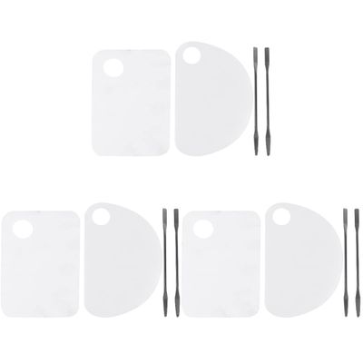 Healeved 3sets Nail Art Nail Art Tool Supply Plastic Makeup Palette Mixing Plate Smooth Surface Professional Home Use