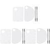 Healeved 3sets Nail Art Nail Art Tool Supply Plastic Makeup Palette Mixing Plate Smooth Surface Professional Home Use view 1