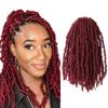 12 Inch Light Weight Butterfly Locs Crochet Hair 8 Packs Butterfly Faux Locs Crochet Hair Short Burgundy Distressed Butterfly Locs, 118#(Bug) view 1