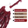 12 Inch Light Weight Butterfly Locs Crochet Hair 8 Packs Butterfly Faux Locs Crochet Hair Short Burgundy Distressed Butterfly Locs, 118#(Bug) view 3