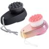 Beomeen 2 Pack Facial Cleansing Brush 2 in 1 for Face Exfoliation, Soft Bamboo Charcoal Microfiber Bristle Dual Face Silicone Scrubber Brush for Pore Deep Cleansing Skincare with Lid, Black+Gradient view 1