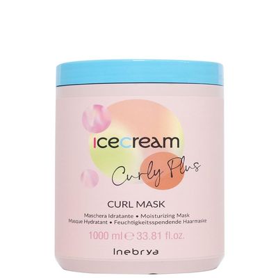 Inebrya Ice Cream Curly Plus Curl Mask  Deep Moisturizing & Anti-Frizz Mask for Curly and Wavy Hair, 100% Vegan