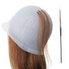 Punched Silicone Highlight Hair Cap with Needle Professional Reusable Highlighting Poked Hole Caps with Hooks for Color Hair Salon Hairdressing Dyeing Staining Tools for Women Men view 1