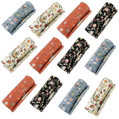 MIAO JIN 12-Pack Lipstick Case with Mirror Bulk, Small Lipstick Holder for Purse, Makeup Holder for Jewelry & Cosmetics, Storage Box, Cute Small Flower Design (Random Colors)