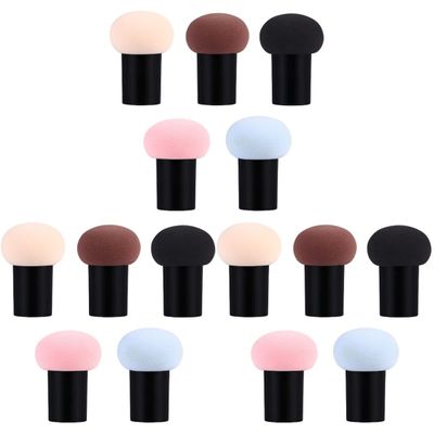 Beaupretty 15pcs Mushroom Shape Makeup Applicator Sponges Flexible Design for Easy Foundation Application Dry Wet Use Compact for Travel Materials