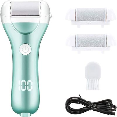 YOUOOK Callus Remover for Feet, Electric Foot File Rechargeable Hard Skin Remover Pedicure Tools kit Electronic Waterproof Callus Shaver for Cracked Heels Thick Callous Dead Skin with 3 Roller Heads