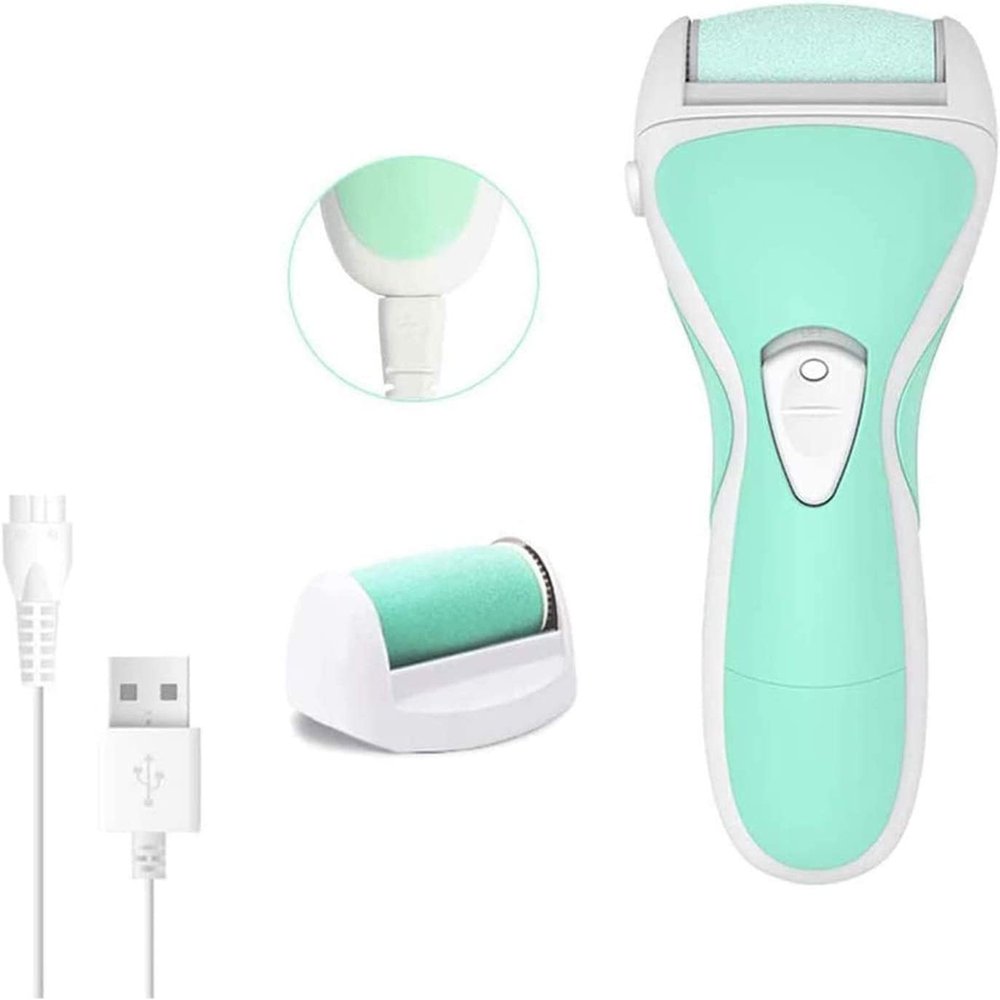 YOUOOK Feet Callus Remover Electric Foot File Dead Skin Pedicure Tool Electronic Wet & Dry Vacuum Scrubber with 2 Coarse Roller Heads Heel Care Rechargeable Remover