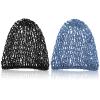 Waydress 2 Pieces Mesh Hair Net Rayon Knit Snood Women Crocheted Sleep Cap (Black, Blue) view 1