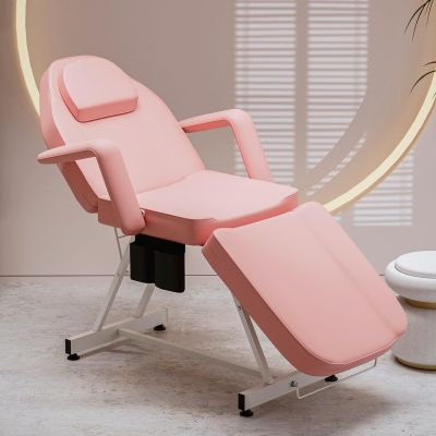 Paddie Professional Massage Bed 3-Section Folding, Adjustable Tattoo Table for Client, 73inch Facial Chair for Esthetician, Pink