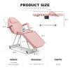 Paddie Professional Massage Bed 3-Section Folding, Adjustable Tattoo Table for Client, 73inch Facial Chair for Esthetician, Pink view 2