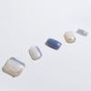 Light Rain Short Press on Nails - Jeans, 3D Handmade Blue and White Reusable Gel UV Finished False nails, Hand-Painted Fake Nails with Design by Professional Manicurist, Short Square, Large Size view 3