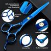 Professional Hair Cutting Scissors Sets Stainless Steel Barber Hairdressing Scissors Multifunctional Salon Thinning Scissors Straight Shears Tools for Men Women Home Use (Blue) view 2