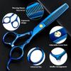 Professional Hair Cutting Scissors Sets Stainless Steel Barber Hairdressing Scissors Multifunctional Salon Thinning Scissors Straight Shears Tools for Men Women Home Use (Blue) view 3
