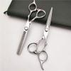Professional Hair Cutting Shears, 6.0 Inch Japan 440c Professional Upscale Silver Hair Scissors Salon Cutting+thinning Barber Styling Shears Set (Size : Set) view 1