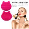 FRCOLOR 2 in 1 Silicone Makeup Brush Cleaner Dryer Brush Mat Holder for Women Girls view 2