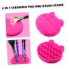 FRCOLOR 2 in 1 Silicone Makeup Brush Cleaner Dryer Brush Mat Holder for Women Girls view 3