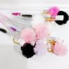 10Pcs Tube Eyelash Eyebrow Brush With Gold Keychain Fur Ball Glitter Mascara Wand For Lash Extension Makeup Tool Cleaning brush Mascara with tube case (pink) view 3