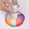 Beaupretty Nail Art Dust Brush Metal Handle Petal Shape Cleaner for Nails and Makeup Multi-use for Dust Removal and Polish Application Silver view 2