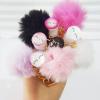 10Pcs Tube Eyelash Eyebrow Brush With Gold Keychain Fur Ball Glitter Mascara Wand For Lash Extension Makeup Tool Cleaning brush Mascara with tube case (purple) view 2